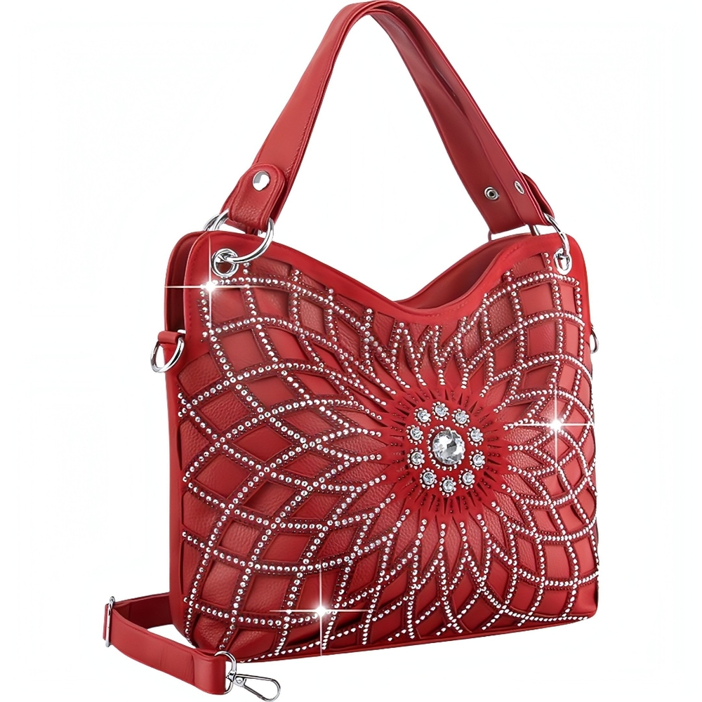 SALE Stunning Rhinestone Bling Red Women's Shoulder Bag Purse